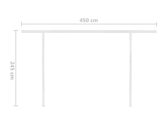 Auvent automatique rétractable poteaux 4,5x3,5 m Jaune blanc