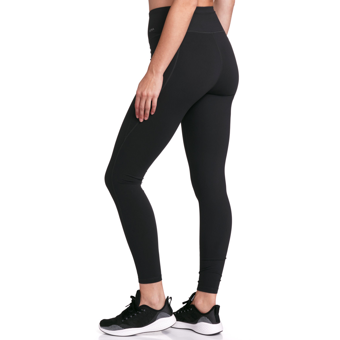Gina Sports Damen Sport-Leggings mit gummiertem Print schwarz