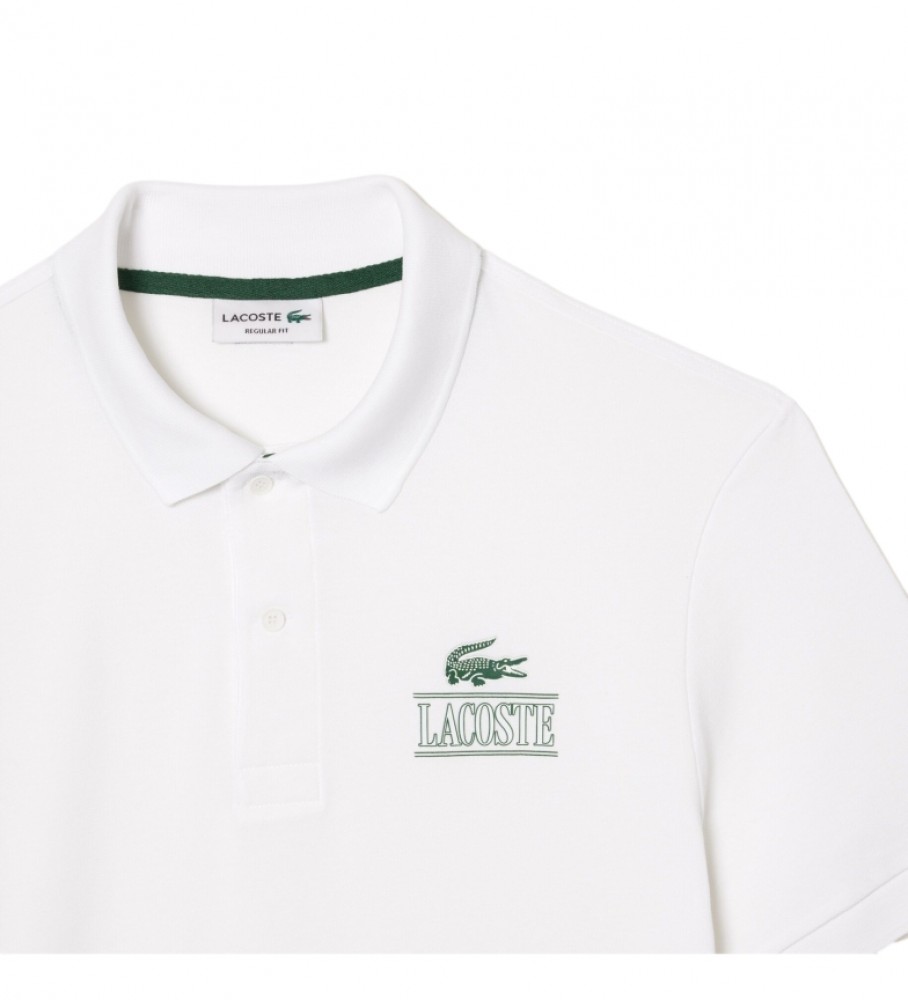 Polo Lacoste em piqué branco