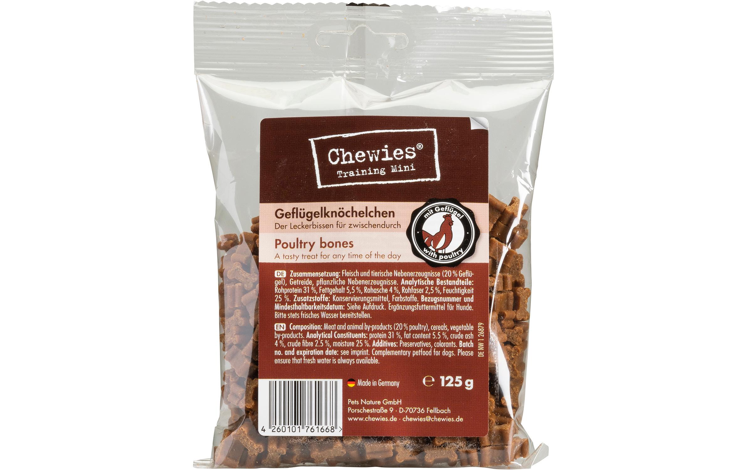 Leckerli Training Mini Geflügelknöchelchen, 125 gLeckerer Snack in Mini-Knochenform