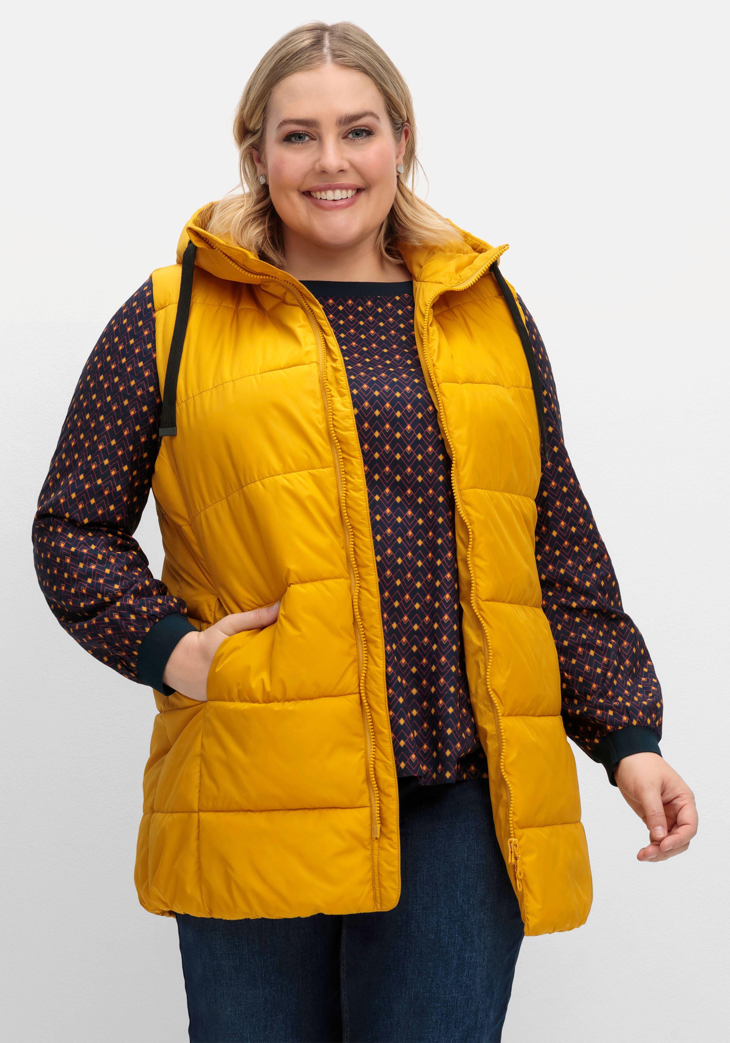 Steppweste in A-Linie, mit Kapuze und 2-Wege-Zipper