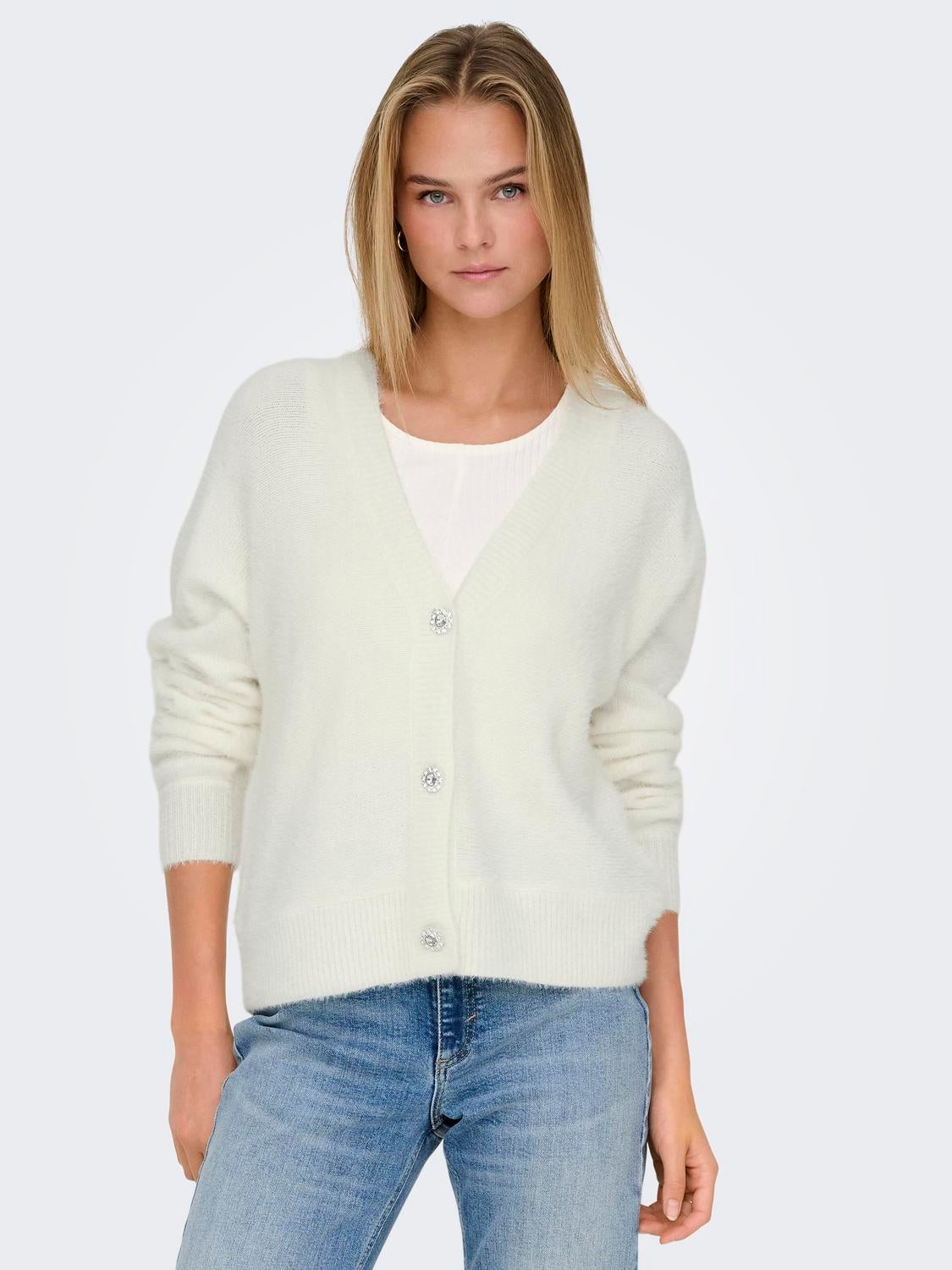 ONLELLA Strickjacke Cloud Dancer