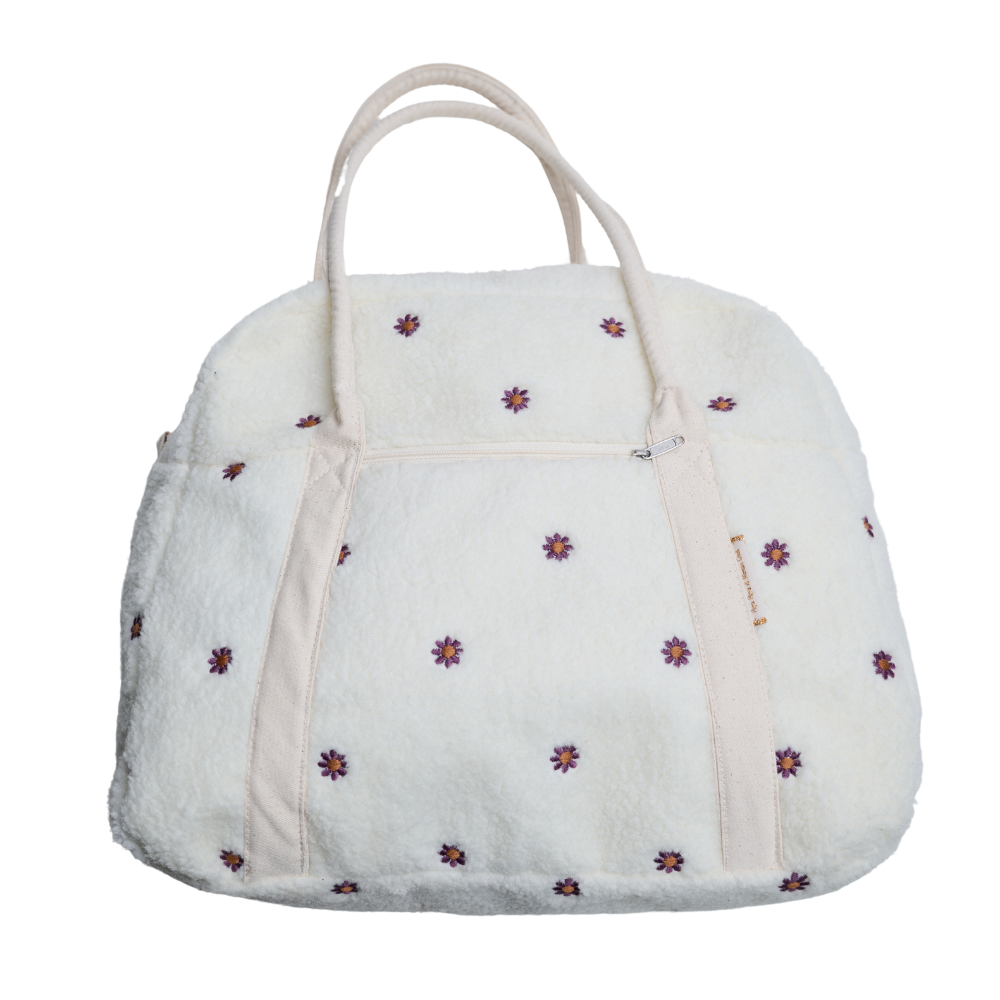 Sac Bowling Moumoute Ivoire Fleurie