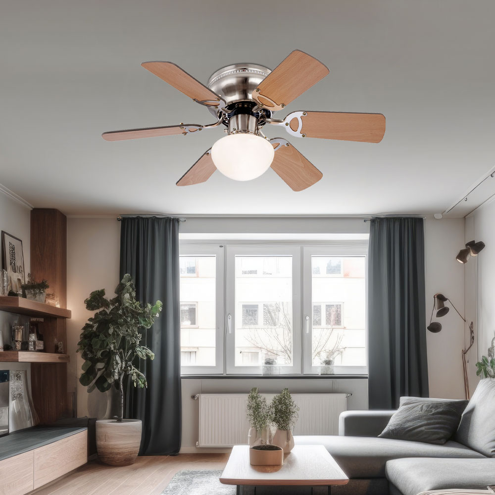 LED Deckenventilator UGO mit Zugschalter & Beleuchtung
