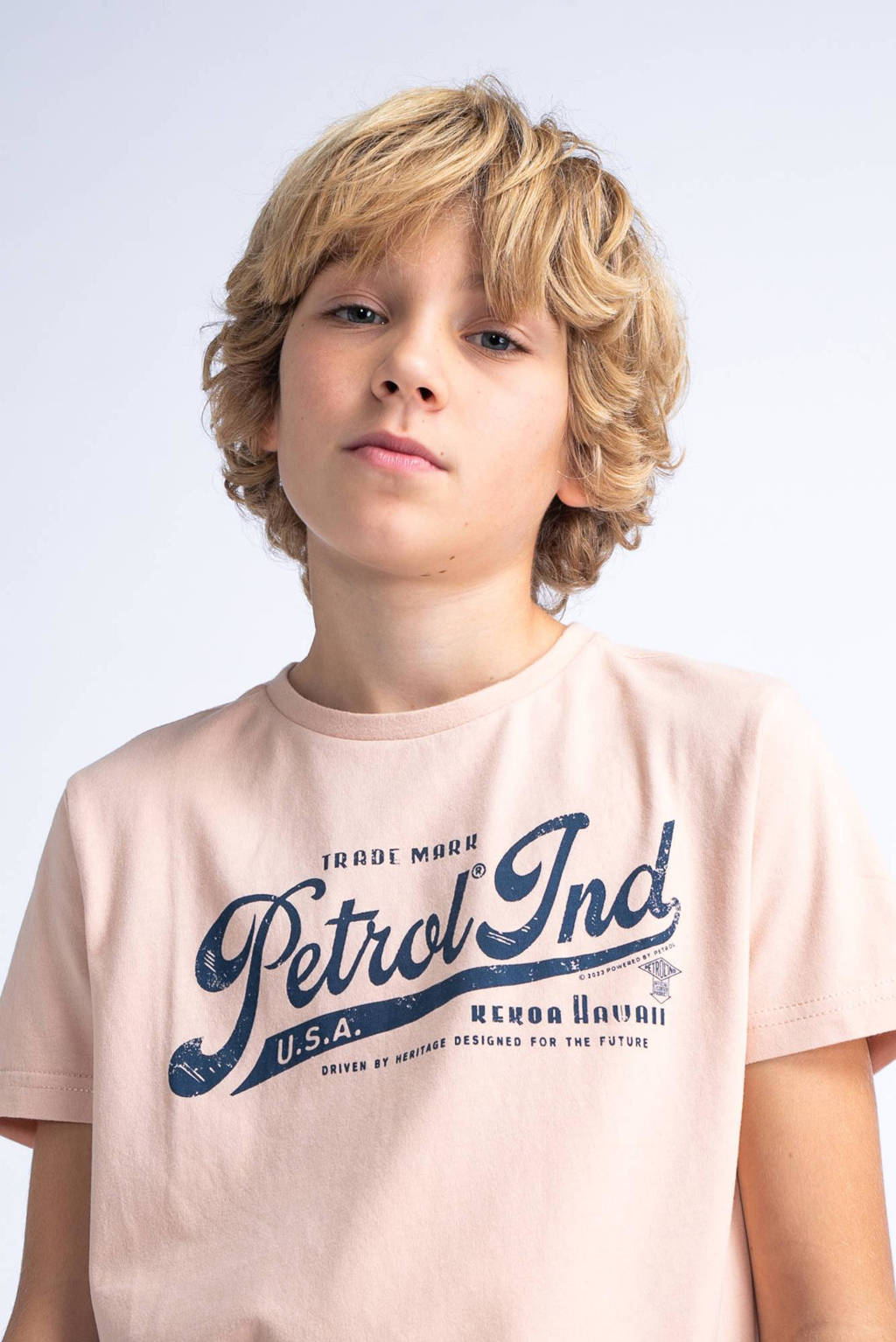 Petrol Industries T-shirt met logo peach