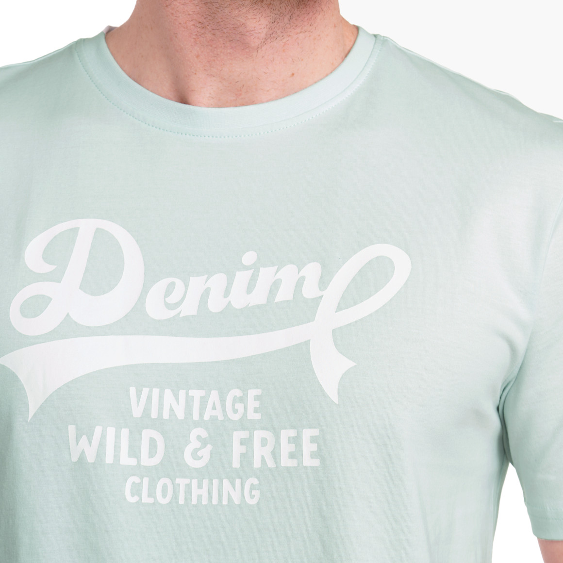 VanVaan Denim Herren T-Shirt mit Print helltürkis