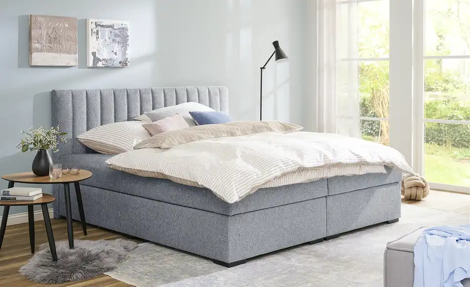 Boxbett Diablo Hellgrau H3 Bonnellfederkern