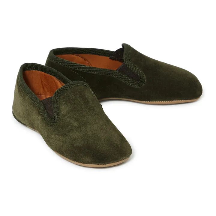 Pèpè Chaussons Nubuck | Vert kaki