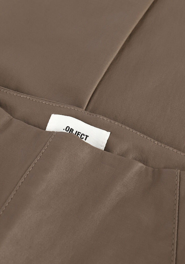 OBJECT taupe object legging objbelle mw coated leggings no