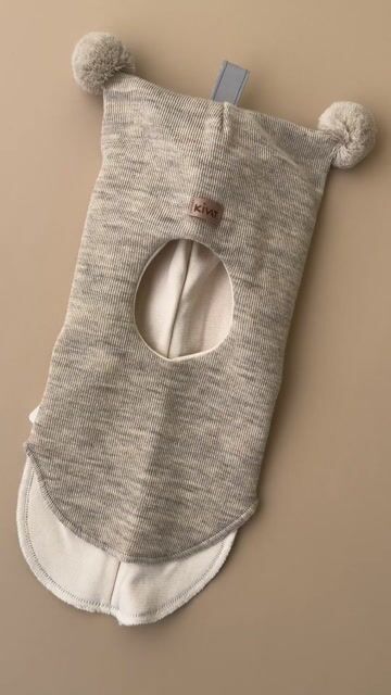 Balaclava Ull m/ Bomullsjersey fôr og Vindstopper | Ubehandlet Ull