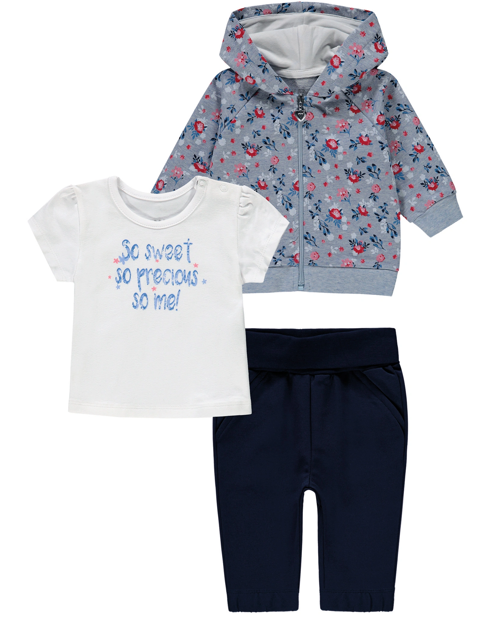 Sweatjacke MARINE SUMMER mit Shirt und Hose in blau