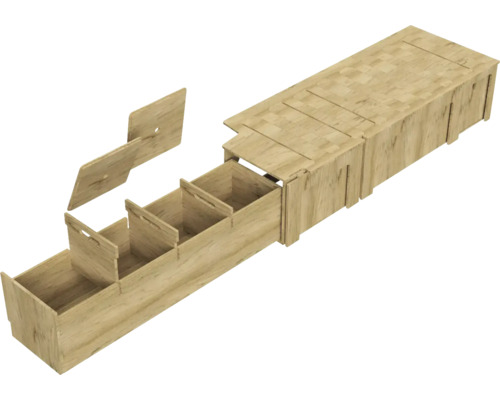 Buildify Campingbox Grace bedsysteem, links in de lengterichting, voor VW T5/T6, 1800x1165x406 (LxBxH) (zonder montage- en bevestigingsmateriaal)