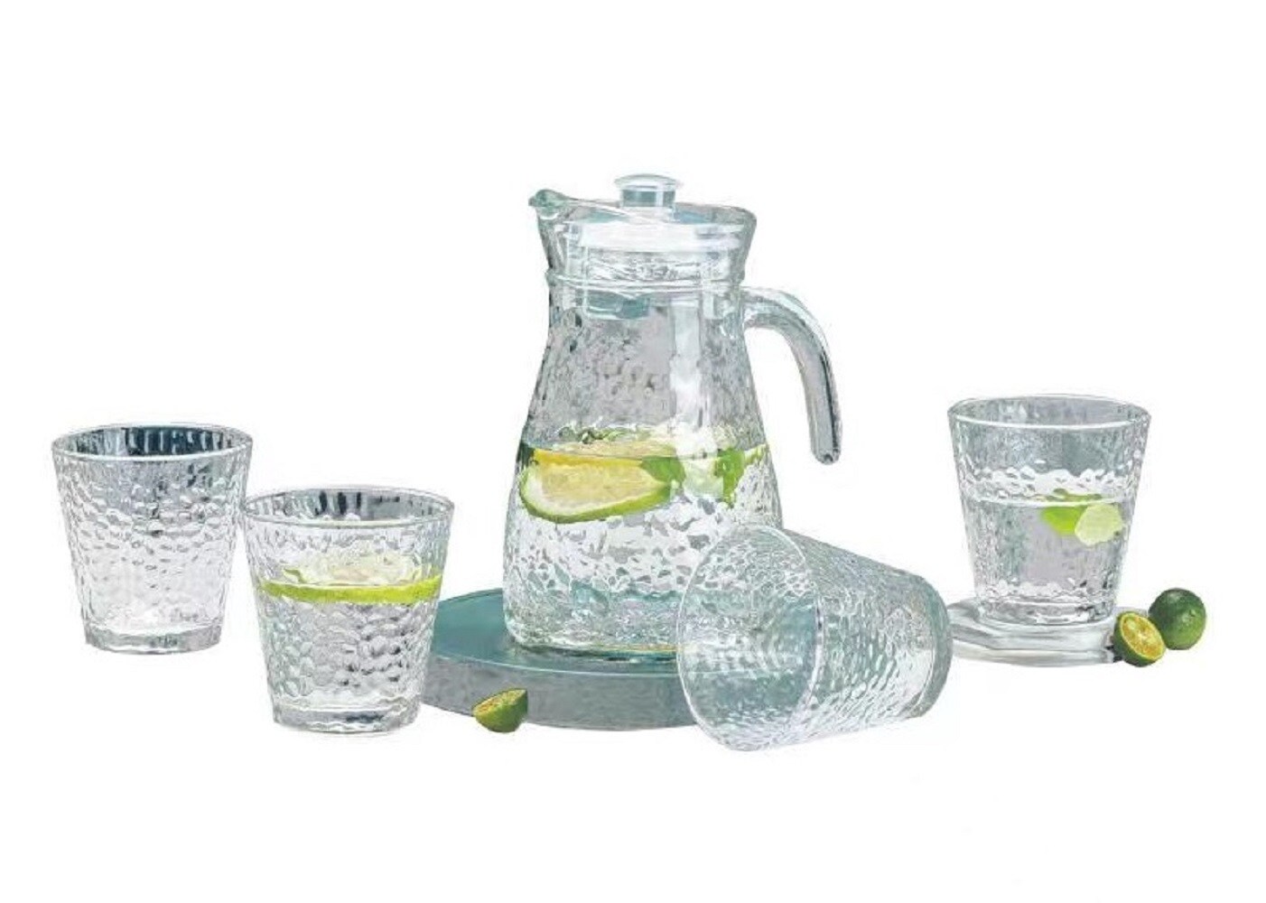 5-tlg 1,2 Liter Krug Karaffe 4 Gläser je 220ml GB05