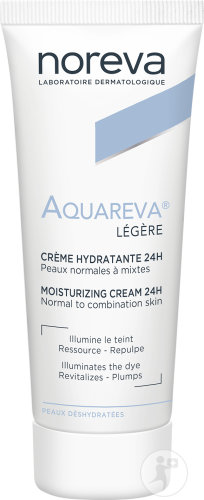 Noreva Aquareva Légère Crème Hydratante 24h Peaux Normales À Mixtes Tube 40ml