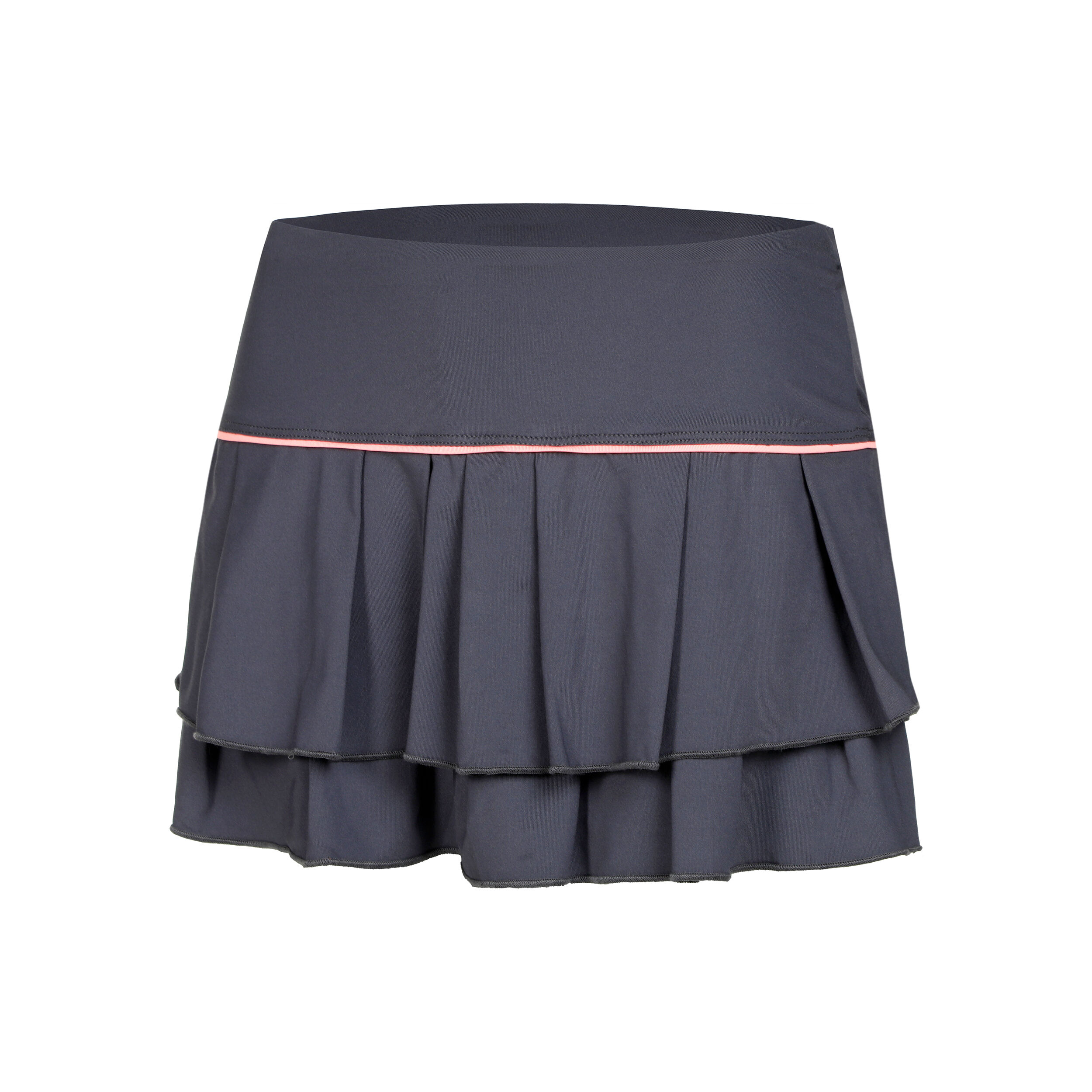 Lucky in Love Pleat Tier With Piping Jupe Femmes - Gris Foncé, Abricot