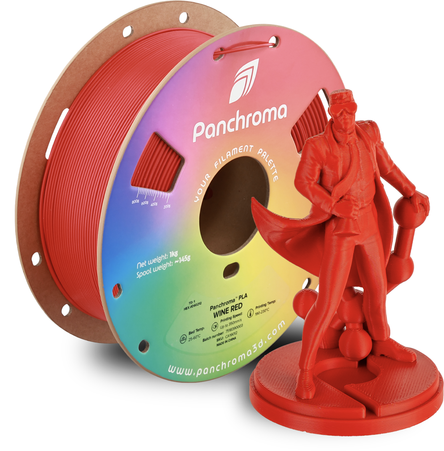 Polymaker  Panchroma™ PLA Wine Red, 1,75 mm / 1000 g    High-Speed Filament in Wine Red
