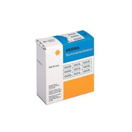 HERMA Nummernetiketten dreifach selbstklebend 10x22 mm weiß/schwarz