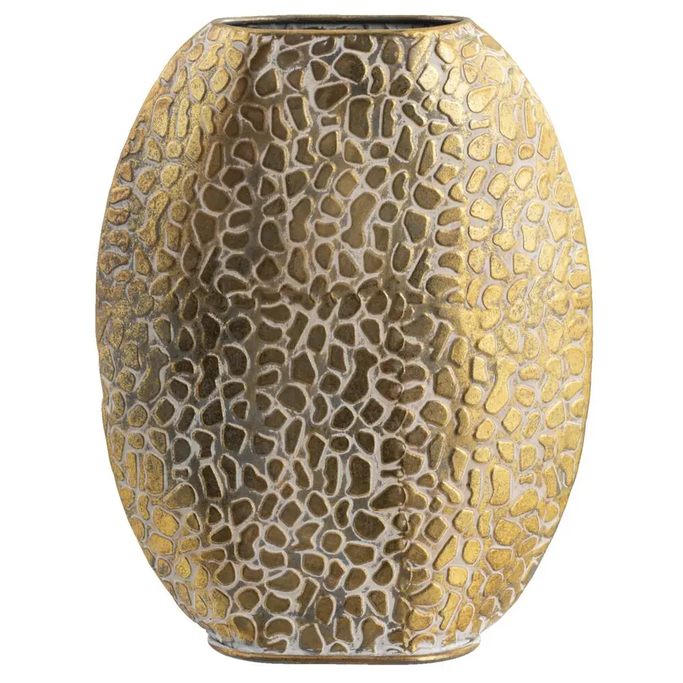 Vaas Riv - goudkleur - metaal - ovaal - 35x28x8,5 cm