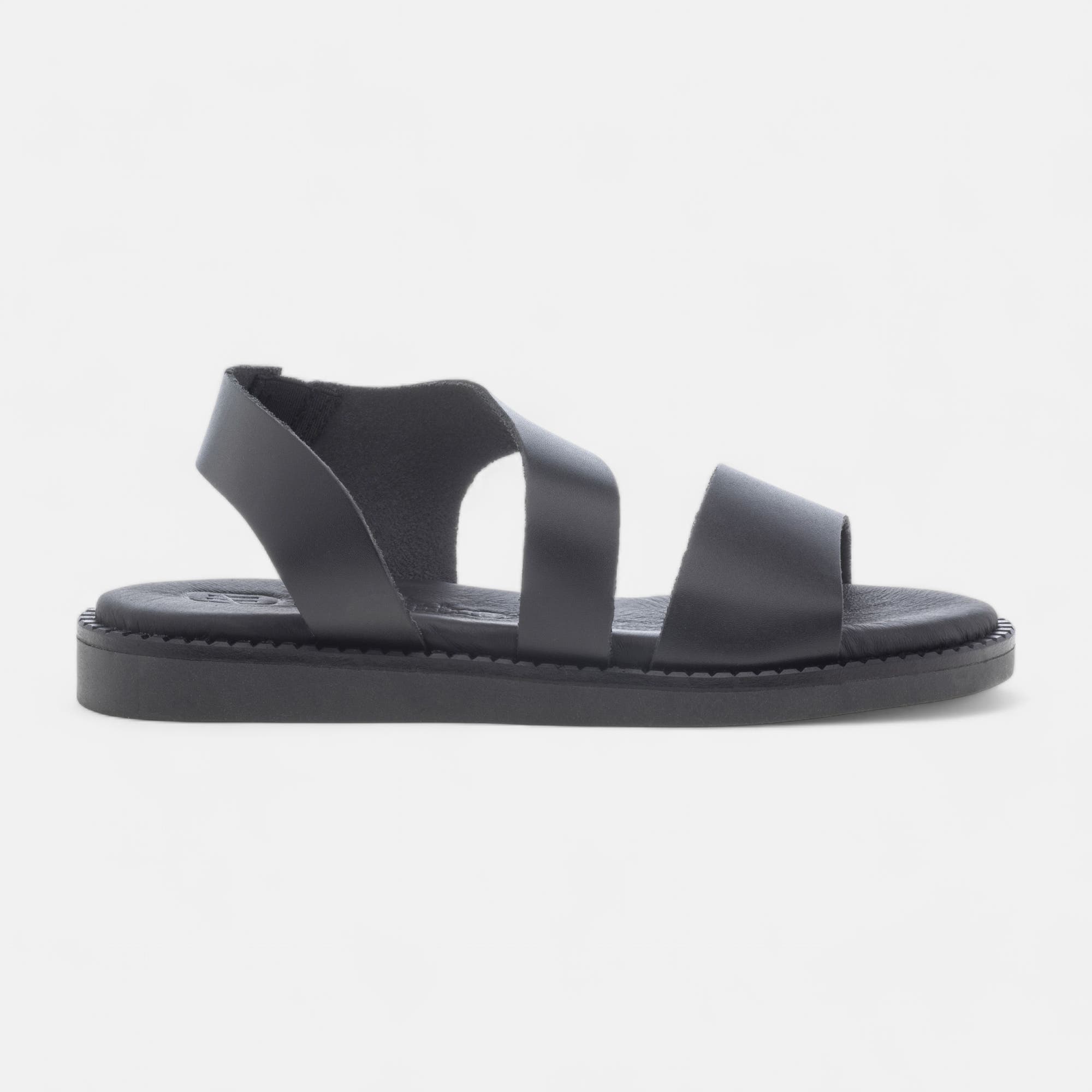 Sandales Femme en cuir noir
