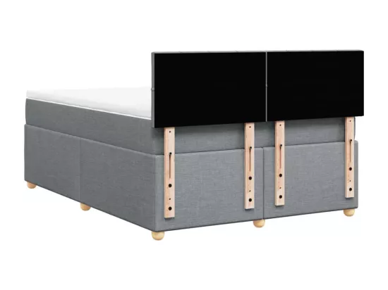 Sommier à lattes de lit avec matelas Gris clair 140x190cm Tissu
