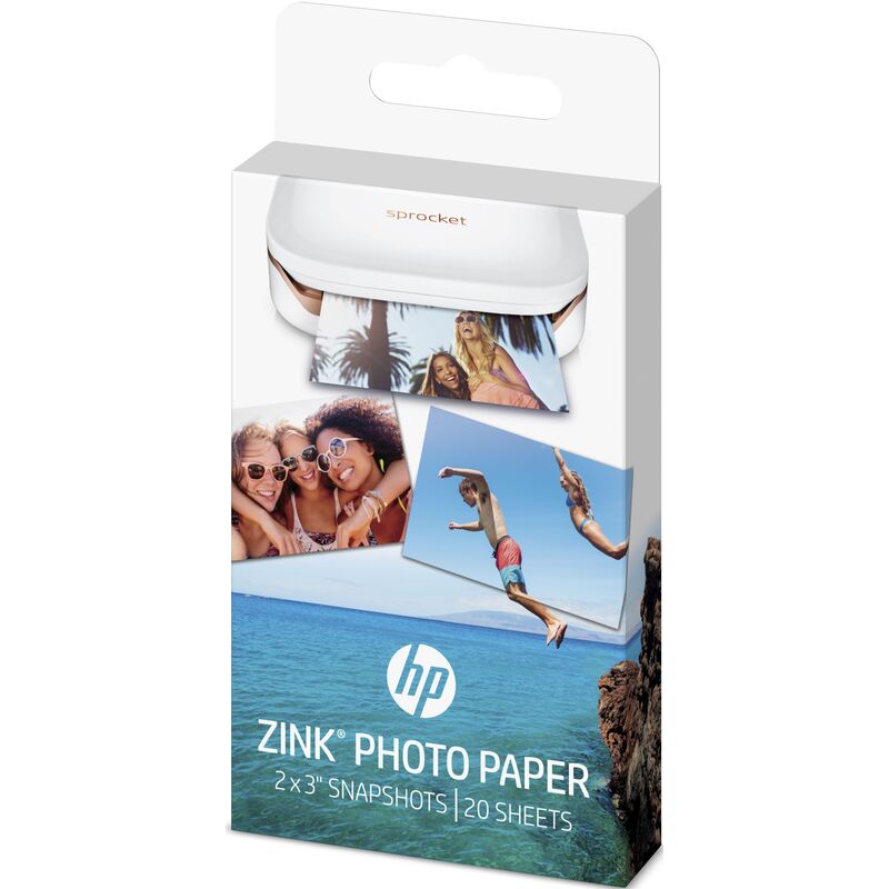 HP ZINK Fotopapier, selbstklebend, 20 Blatt, 5 x 7.6 cm, 290 g/m², glanz