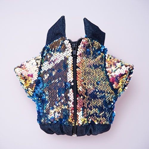 Jaqueta bomber do Elvis para cachorros, azul