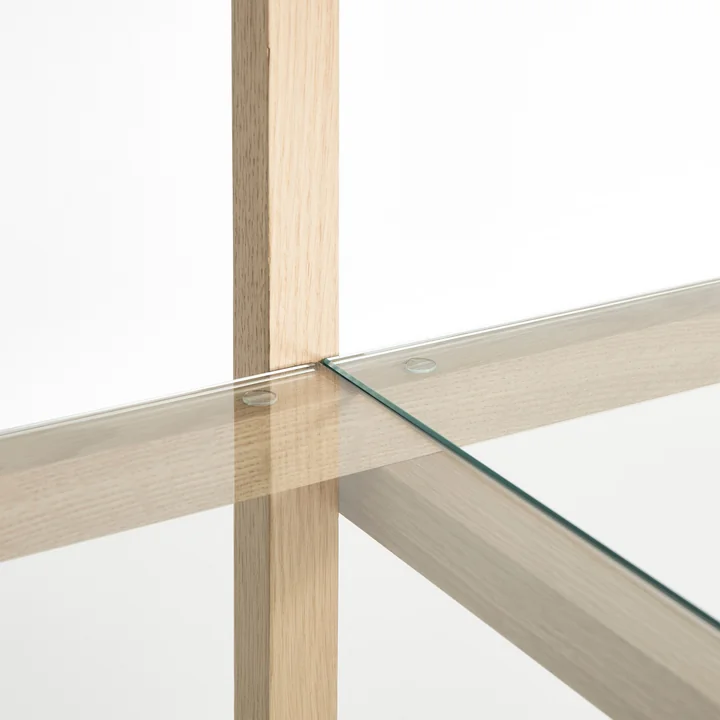 HAY - Woody Low Sideboard, Buche smokey grey / glas klar