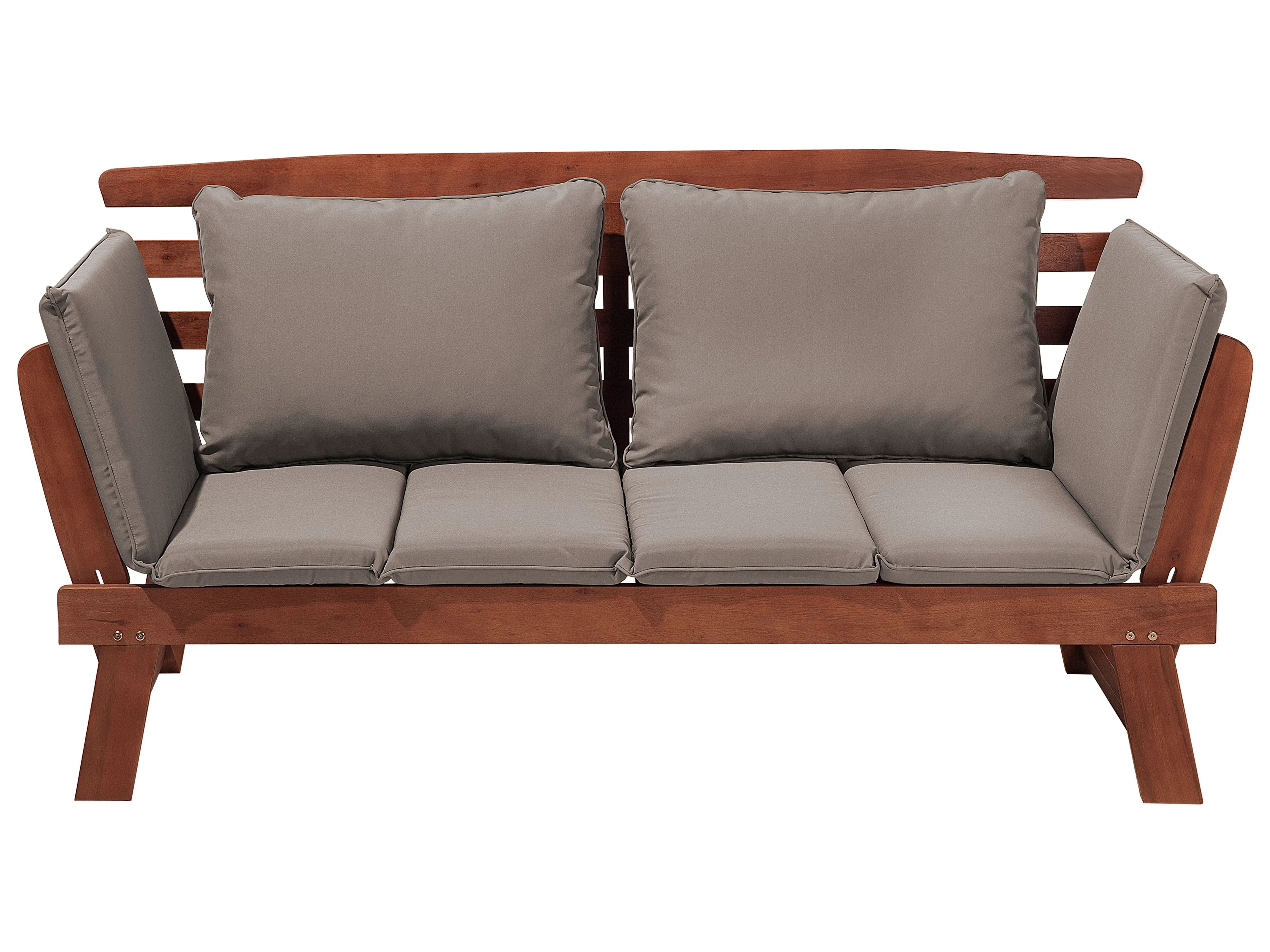 Tuinbank met zitkussen PORTICI 210 cm Eucalyptushout Donkerbruin/taupe