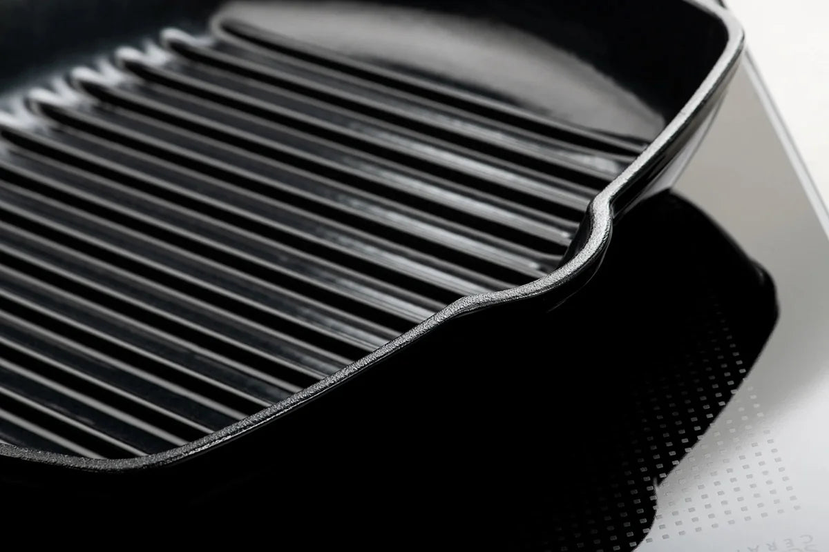 DUCQ Grillpan gietijzer - 28x28 cm Zwart