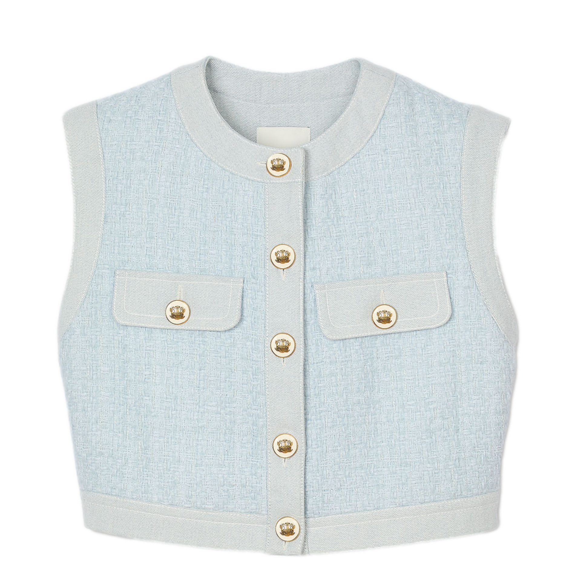 Top court col rond| Bleu