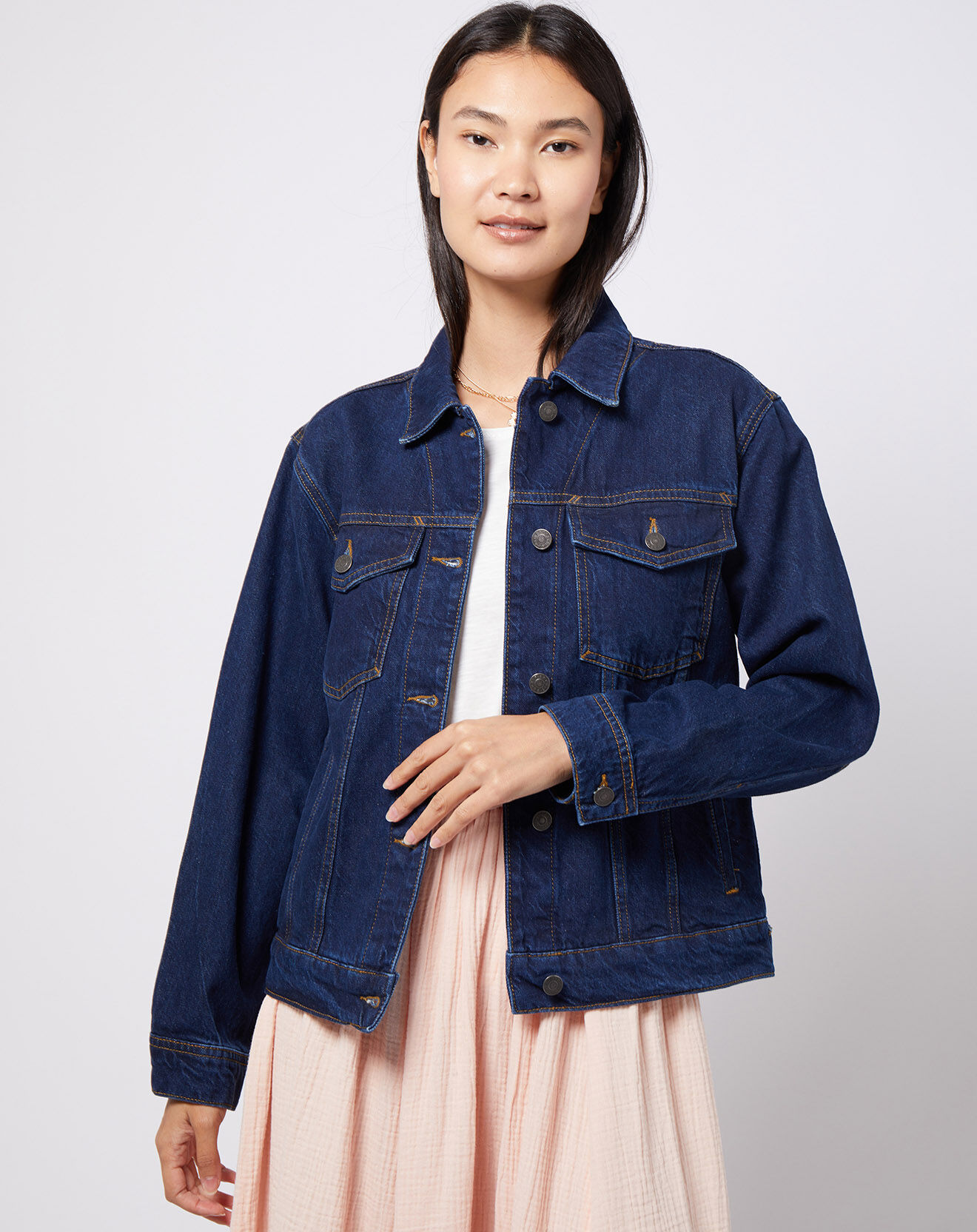 Esprit Veste en denim bleu foncé