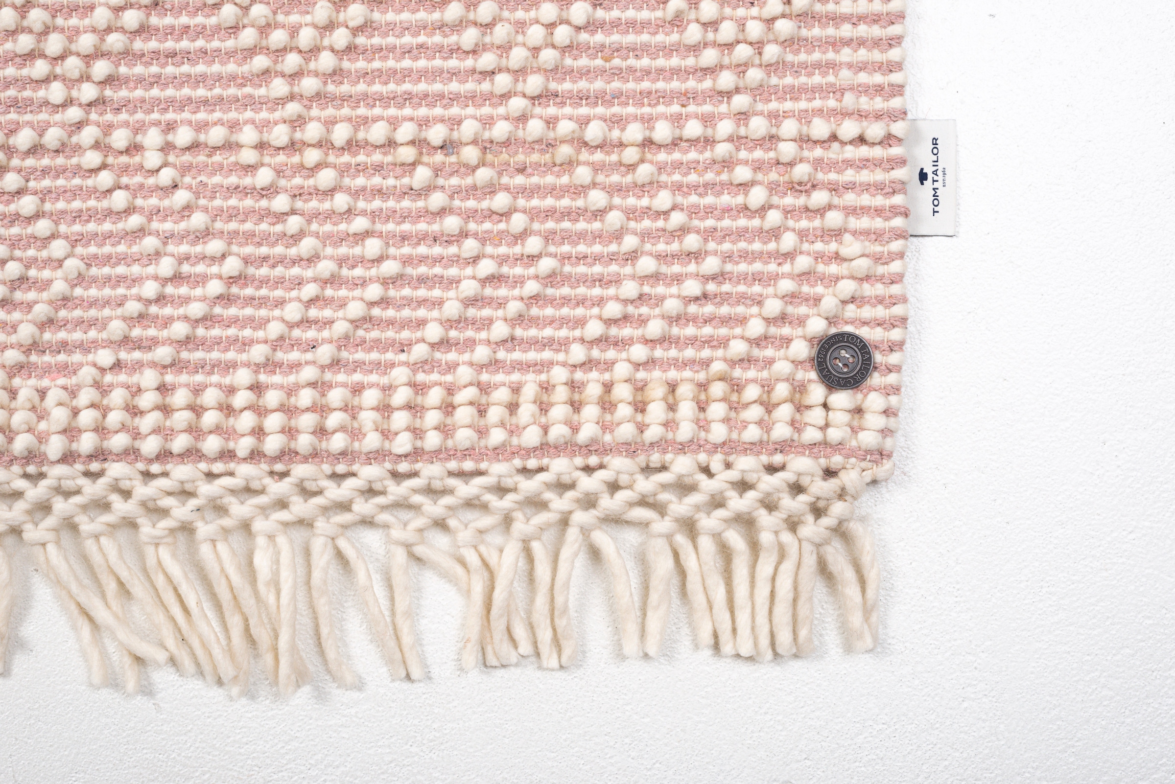 TOM TAILOR HOME Teppich »Colored Macrame« rechteckig 10 mm Höhe Handweb Teppich, reine Wolle, handgewebt, mit Fransen, Scandi Design
