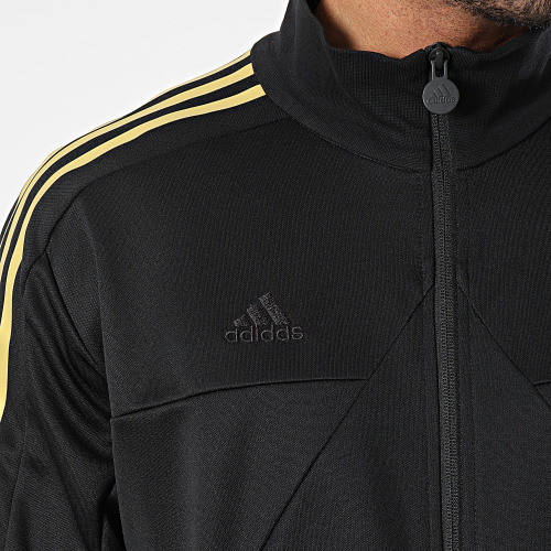 Veste Zippée A Bandes Tiro IM2920 Noir Doré
