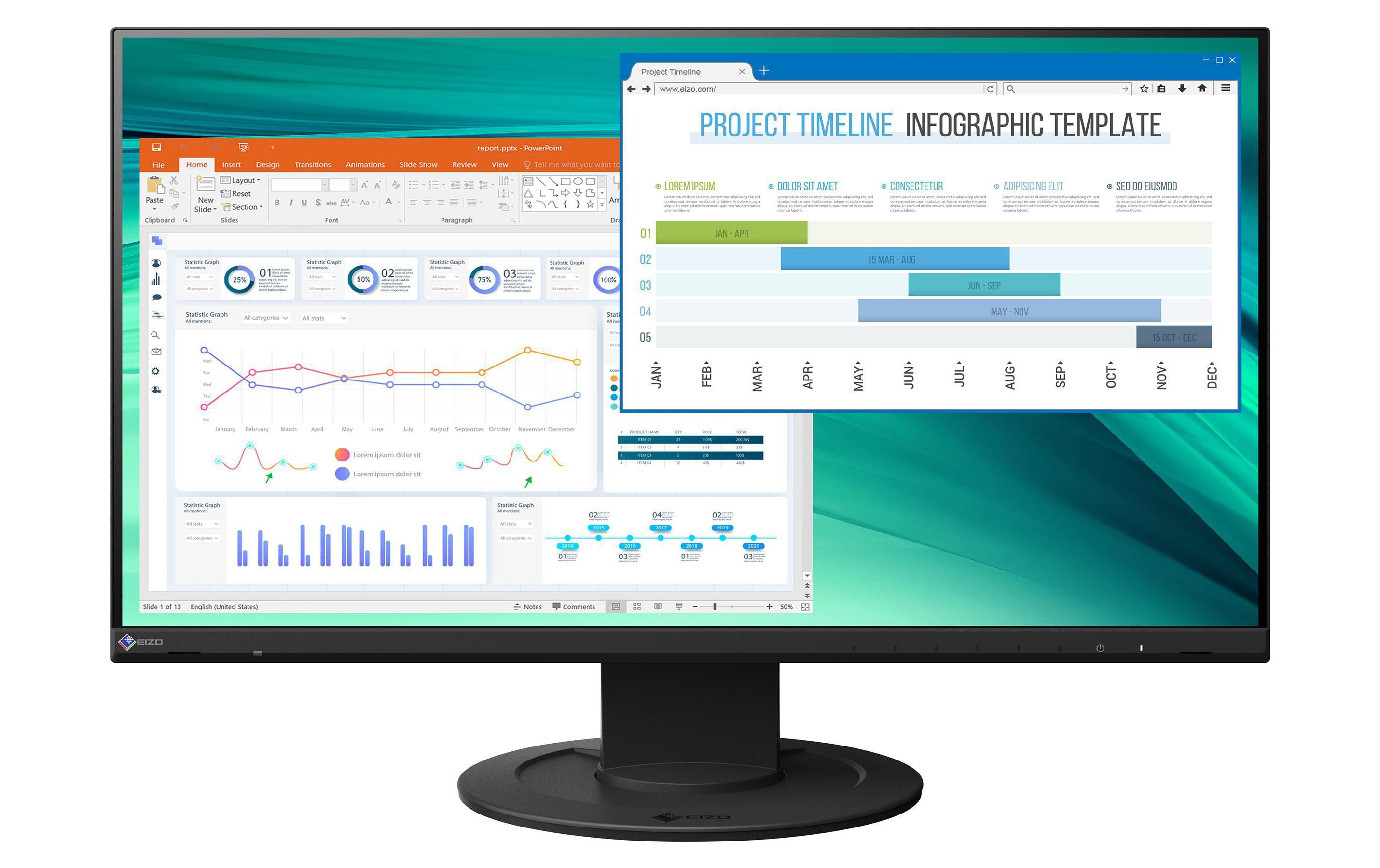 Monitor EV2460-Swiss Edition Schwarz<br>Ergonomischer 23.8