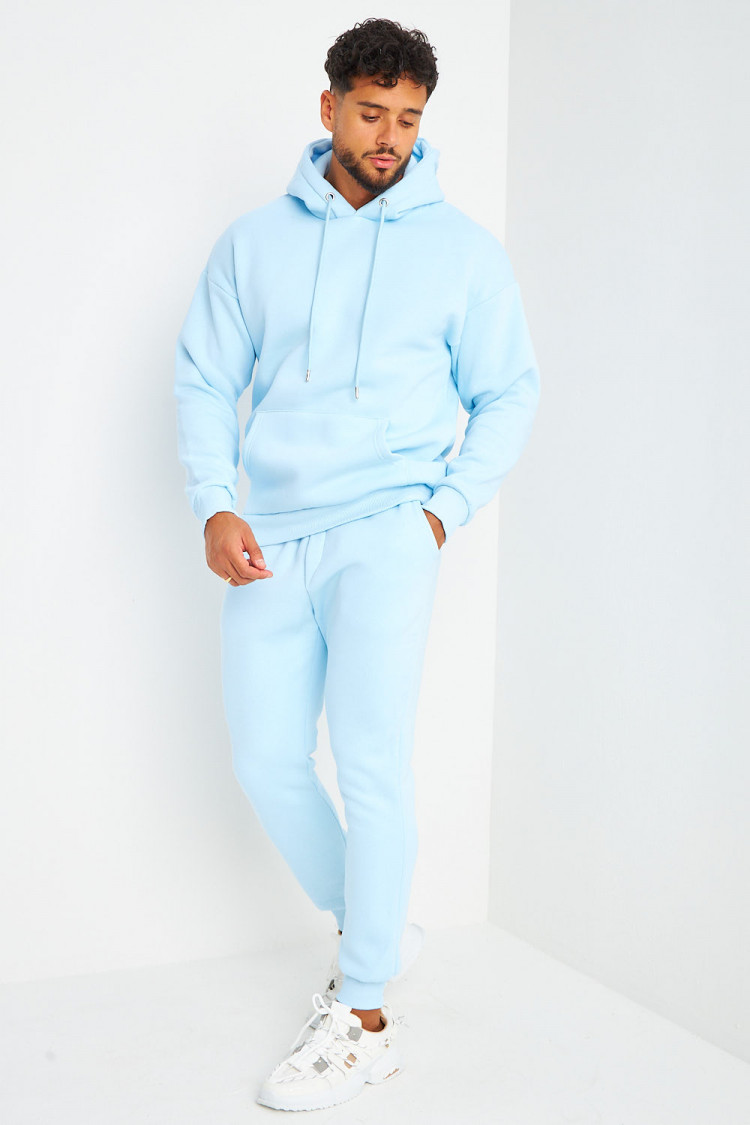 Ensemble sweat à capuche + jogging bleu clair