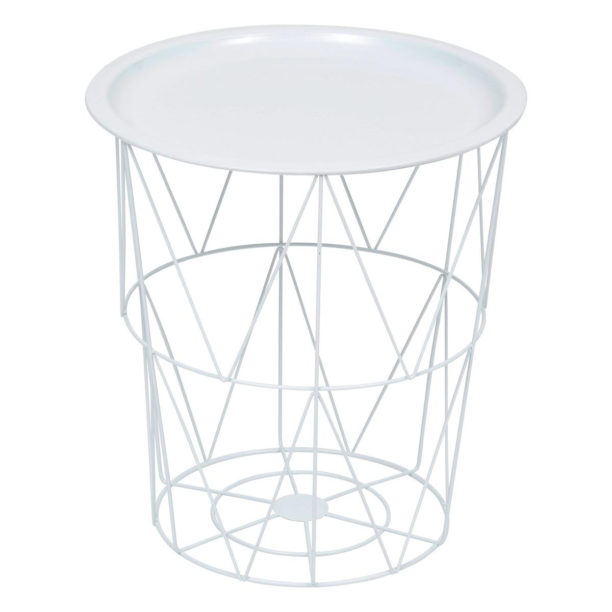 TABLE D APPOINT KUMI BLANC D.40X37X37CM