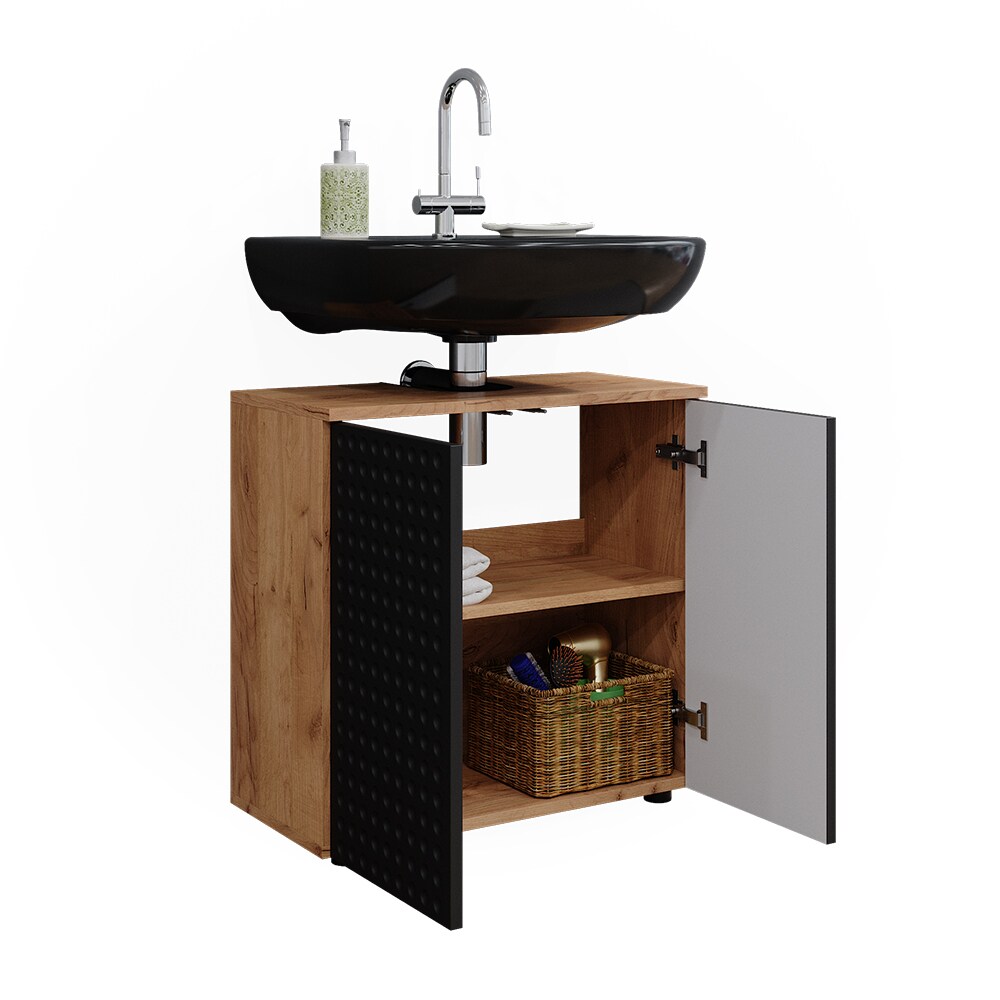Vicco Waschbeckenunterschrank Irma Eiche Anthrazit 60 x 59 cm Badezimmer