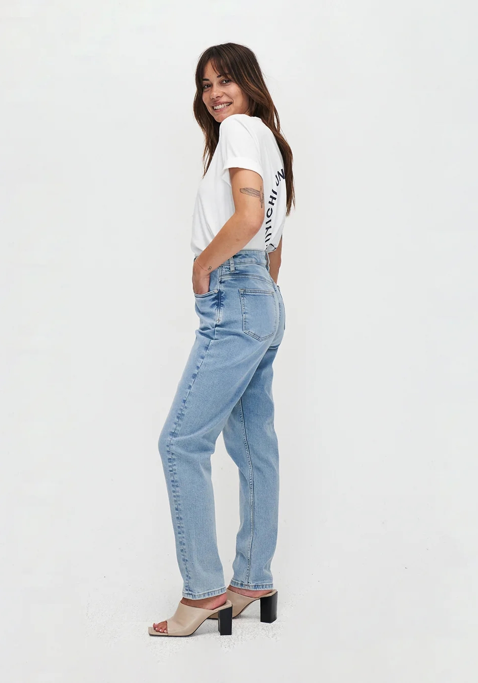 Kuyichi Damen-Jeans Nora Mom Fit Bright Blue