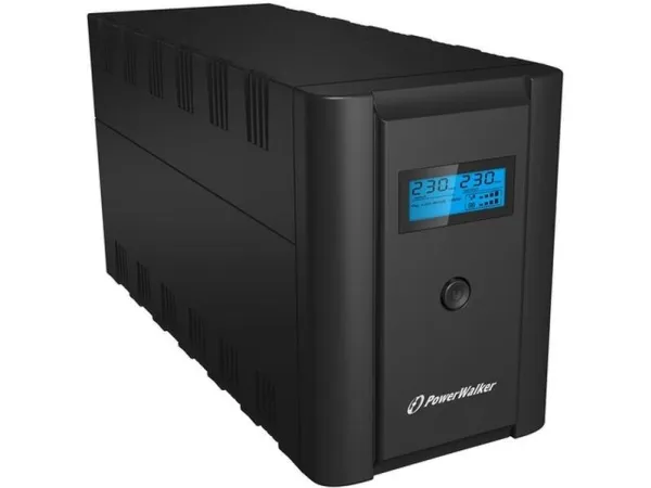 PowerWalker VI 2200 LCD/FR - UPS - AC 230 V - 1200 Watt - 2200 VA - 9 At - USB - output-stikforbindelser: 4 - sort
