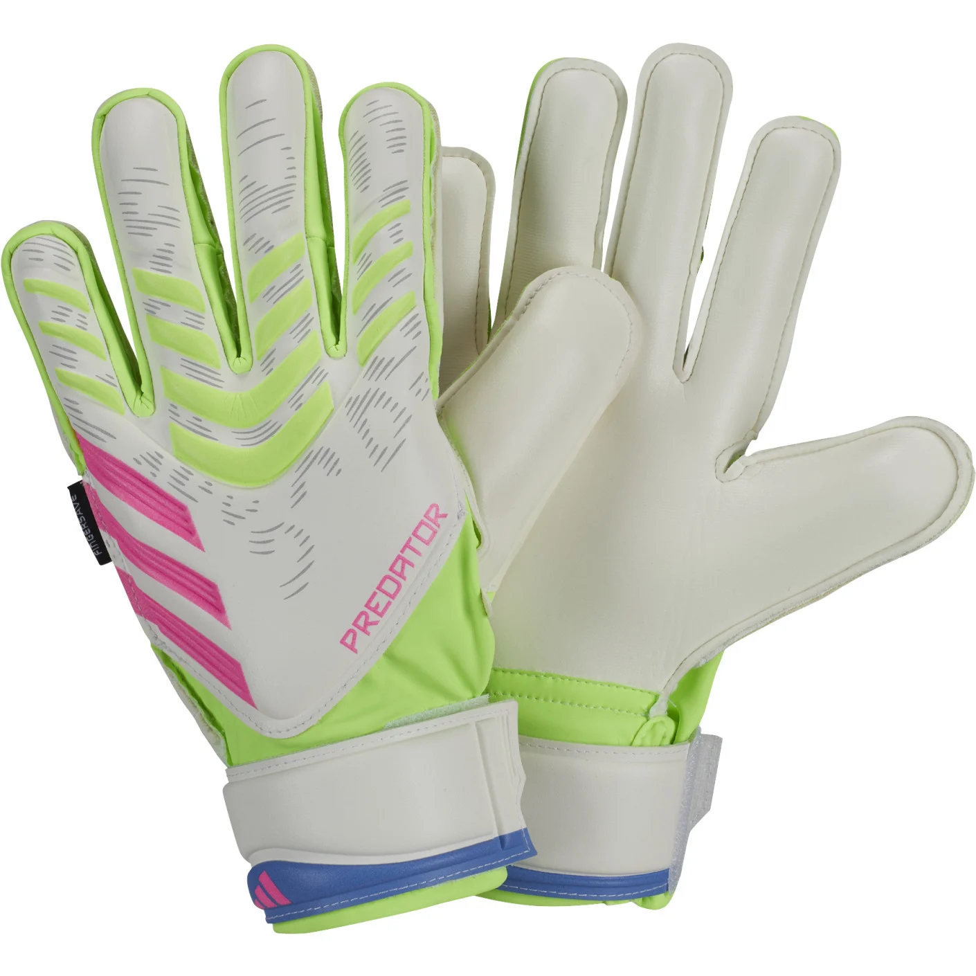 Adidas Predator Match Fingersave Keepershandschoenen Kids Wit Neongeel Roze