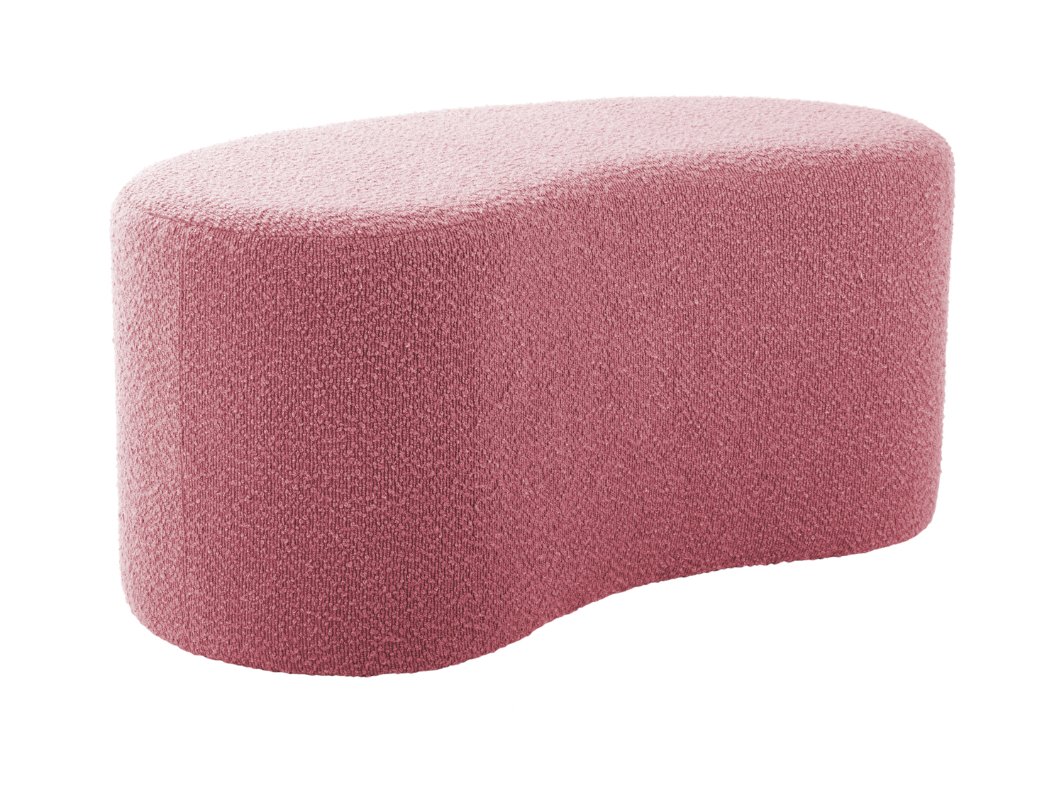 Pouf Ada wave bouclé faded pink