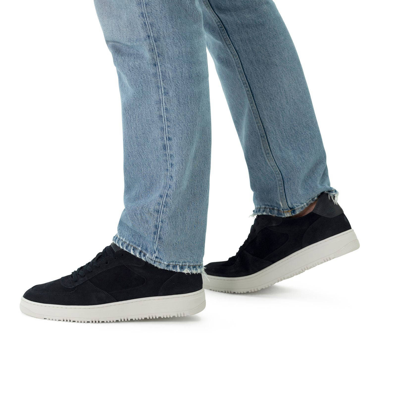 Manfield suède sneakers donkerblauw