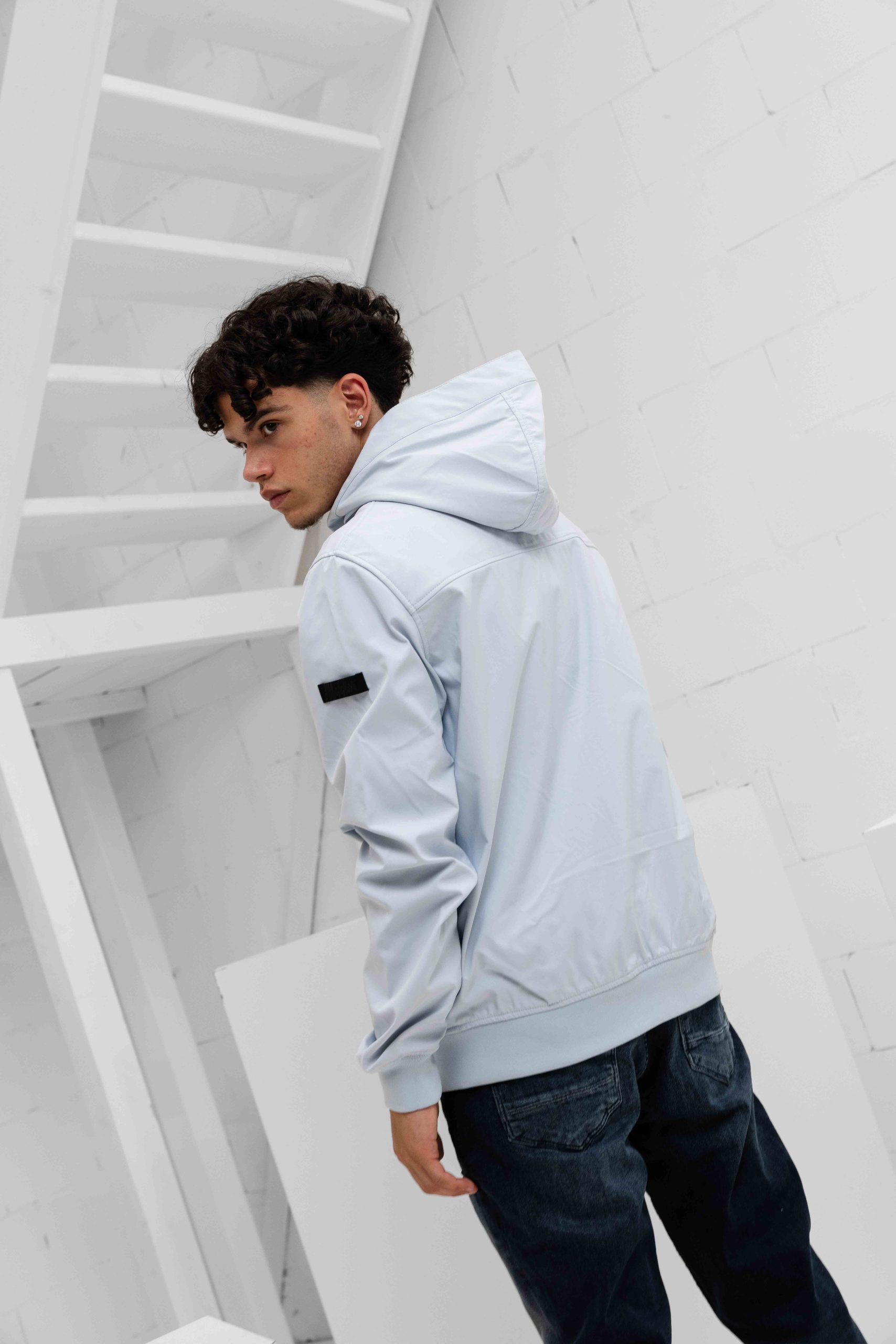 Malelions Placket Softshell Jas Heren Lichtblauw