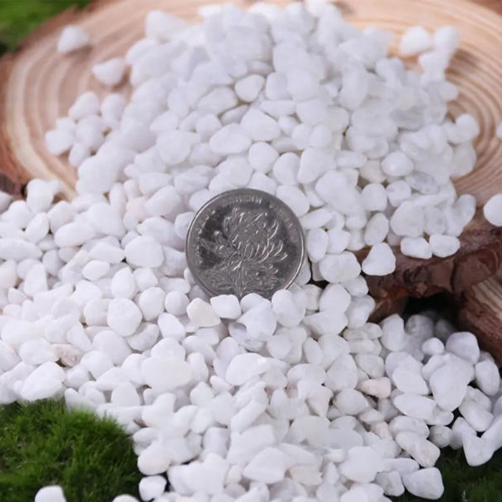 (500g) 6-8mm Marmor Steine Mini Kieselsteine für Home / Garten / Aquarium Deko - Weiss