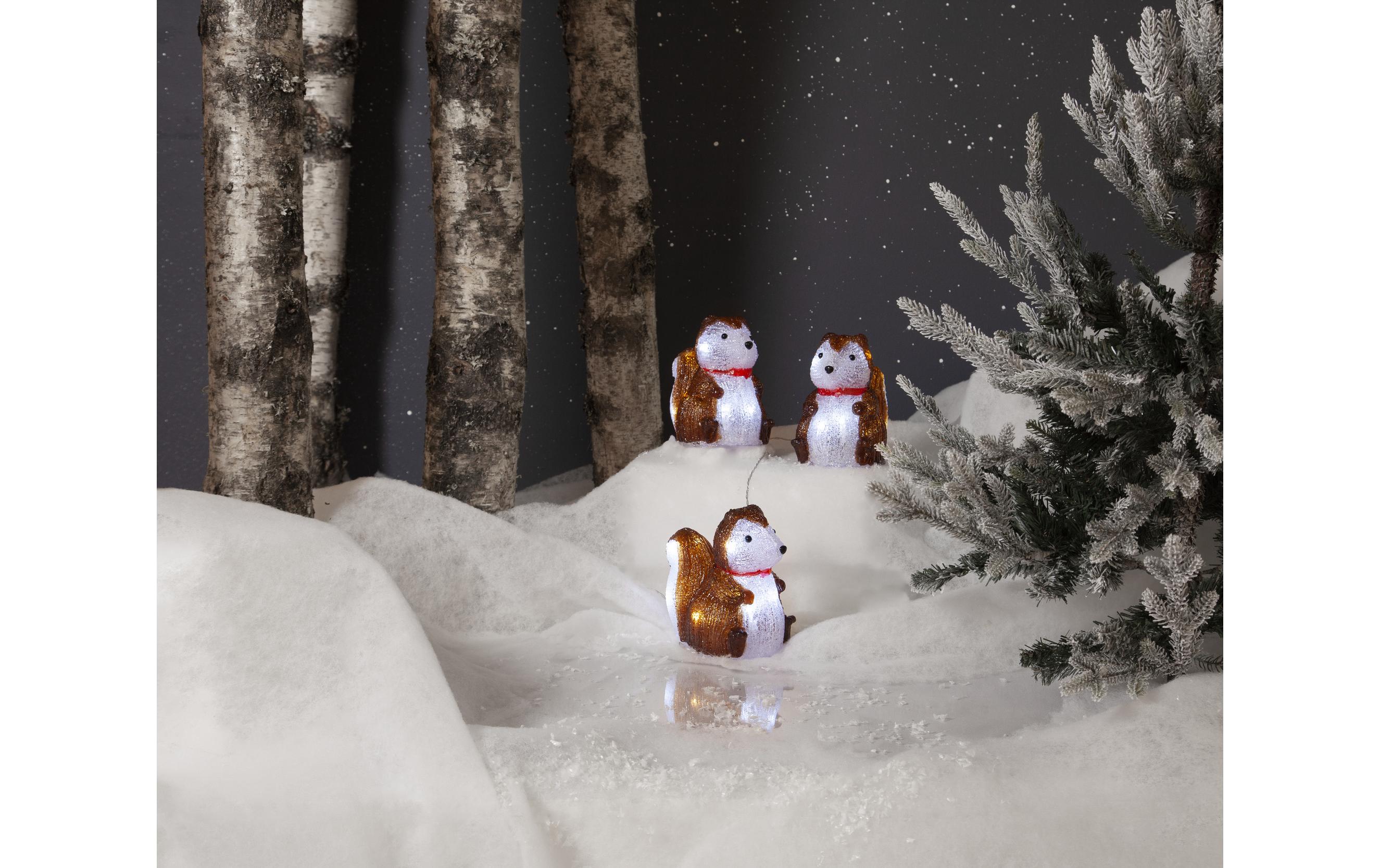 LED-Figur Crystalo Eichhörnchen Set, 15 cm, BraunEichhörnchen 3er Set