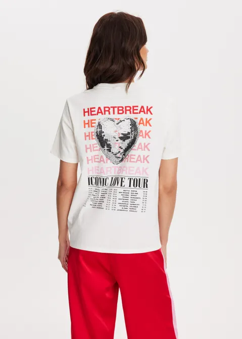 T-shirt met print heartbreak off-white (WIT.O)