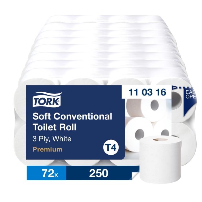 Tork 110316 72st toiletpapier traditioneel 3-lgs wit Premium pak à 72 rol / 250 vel (110316)