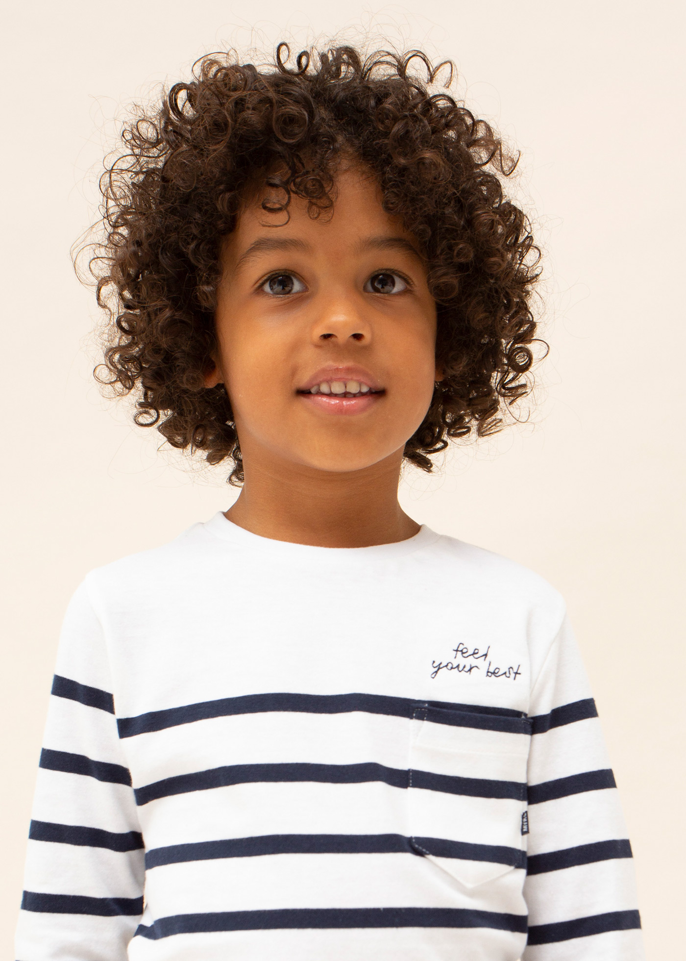 Camiseta de manga comprida estampada em algodão para meninos