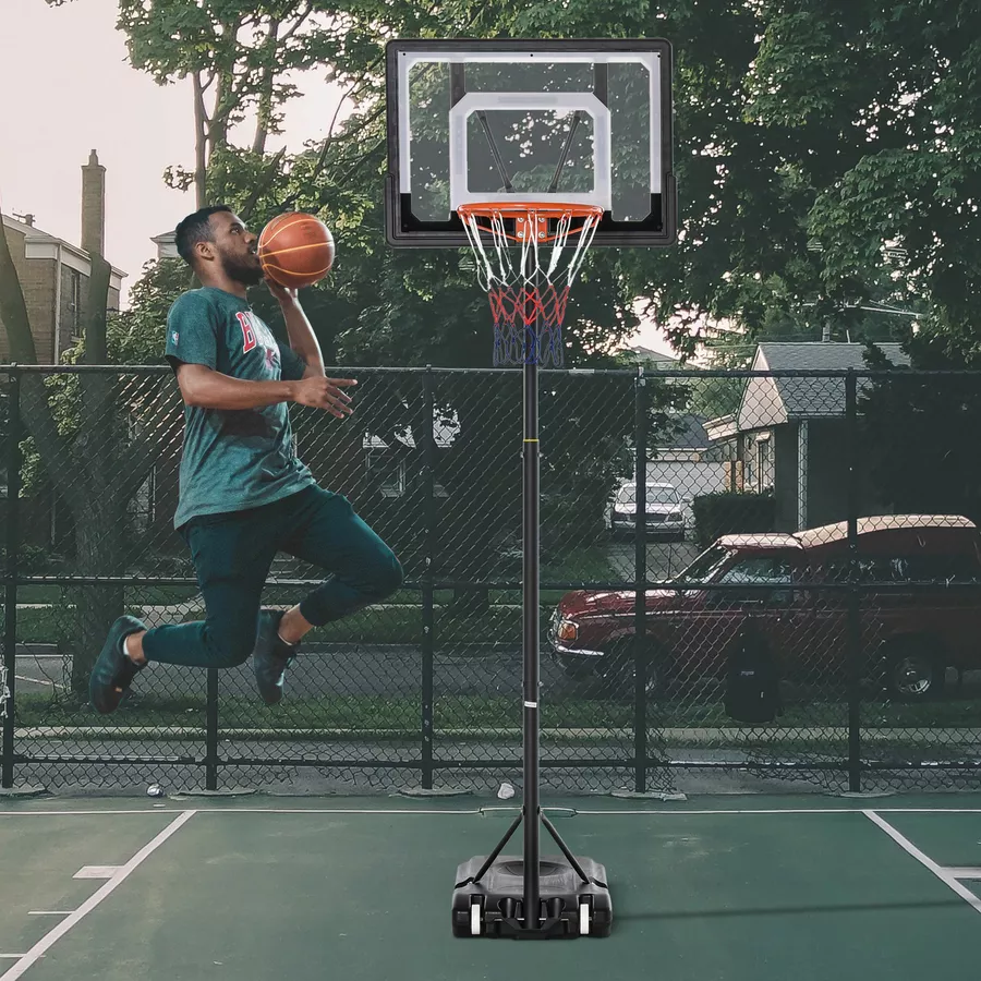 HOMCOM Basketballkorb höhenverstellbar schwarz