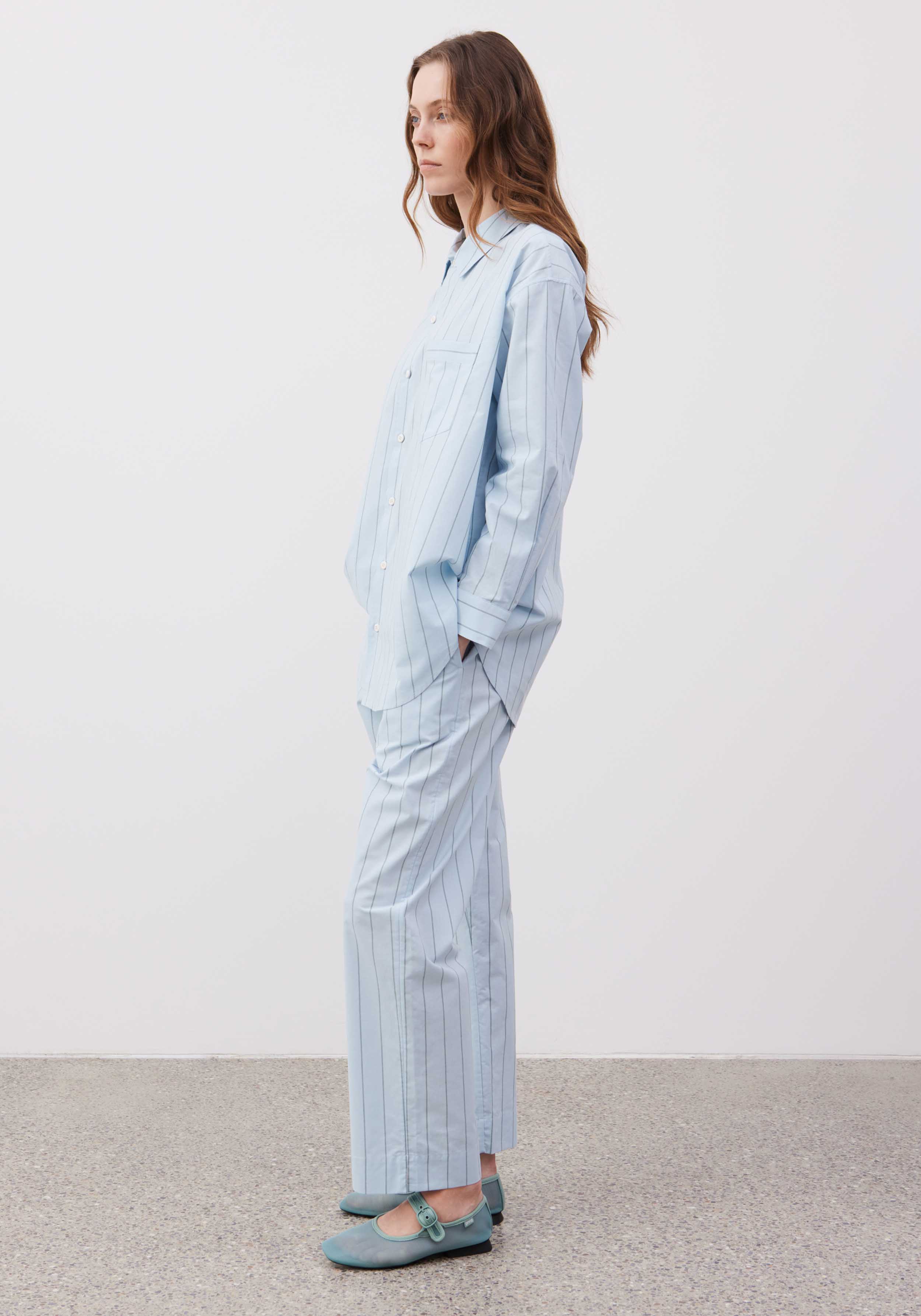 Lavie Stoffhose Yoko Striped Sky/Dunkelgrün